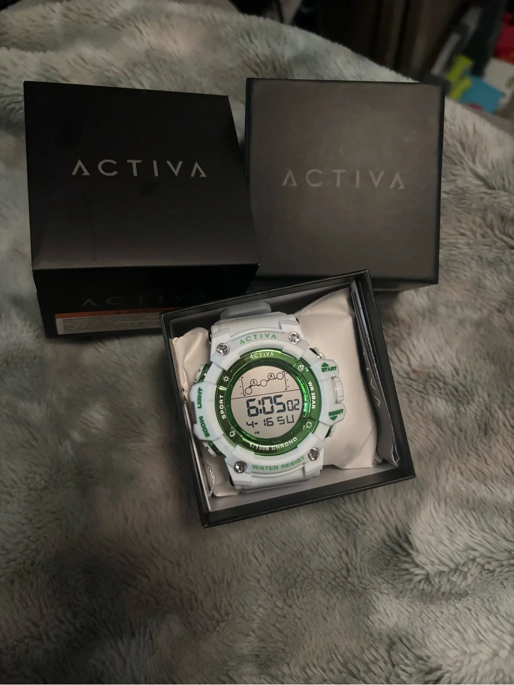 ACW8082-030 - Activa Digital Essentials Unisex 50mm White and Green